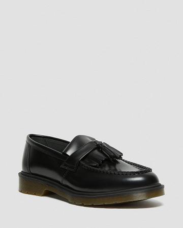 Women's Dr Martens Adrian Smooth Leather Tassle Loafers Oxfords Shoes Black | AU 382XYU